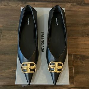 Balenciaga 'BB' Logo Sling Back Ballerina Flat Shoes 8.5/38.5